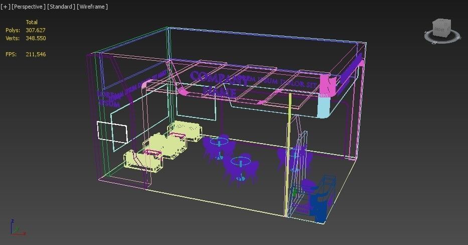 Booth Exhibition Stand Stall 9x6m Height 500 cm 2 Side Open 3D model_4