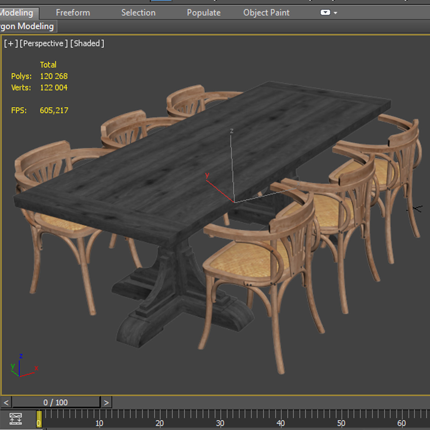 Dining set 02 3D model_6