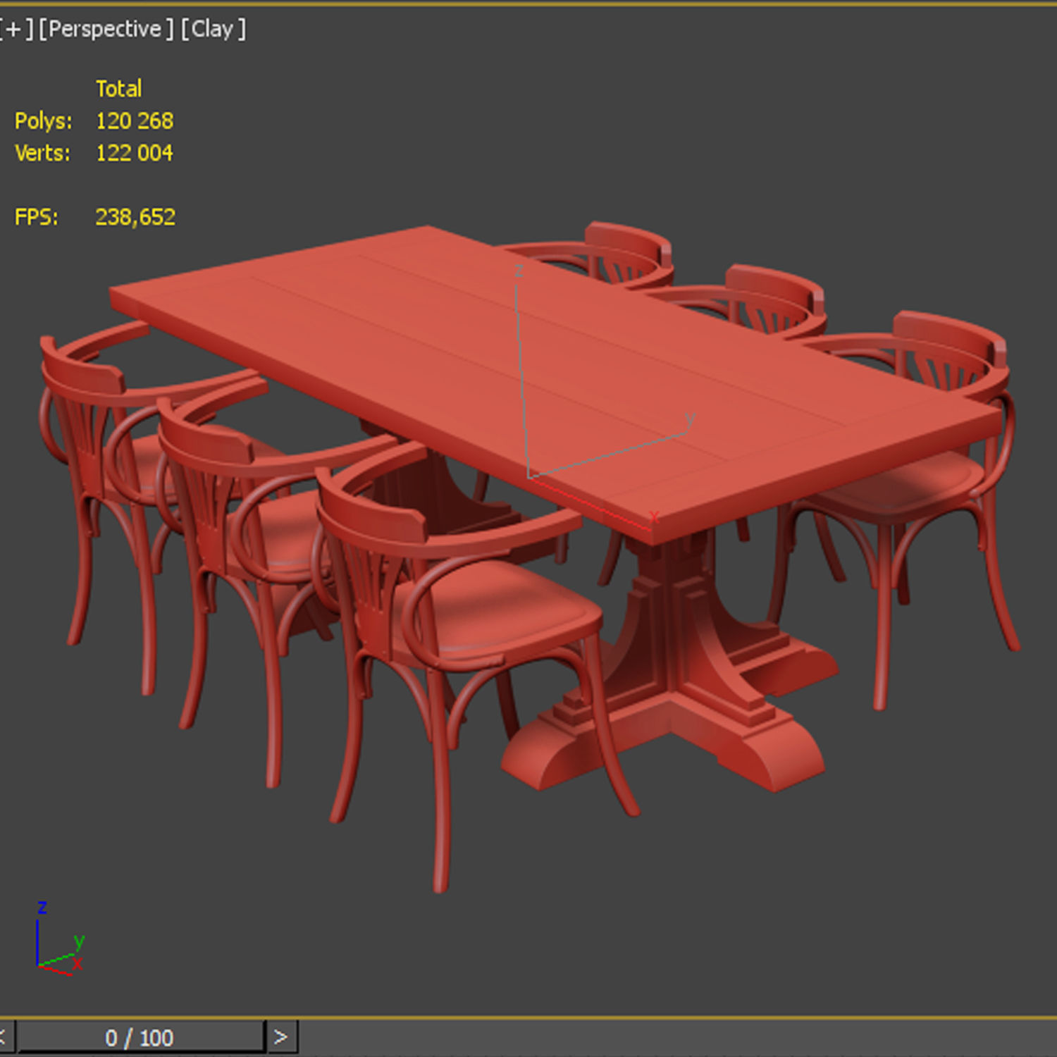 Dining set 02 3D model_7