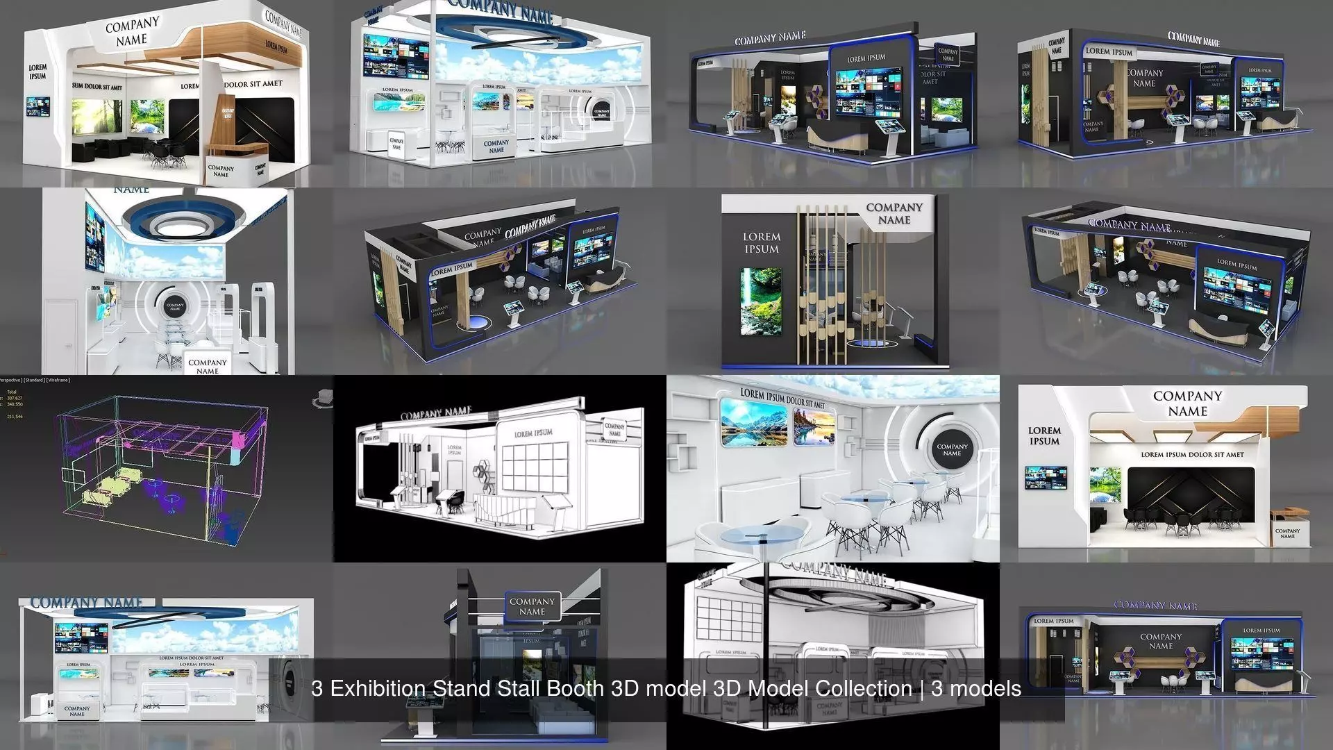 3 Exhibition Stand Stall Booth 3D model 3D Model Collection _0