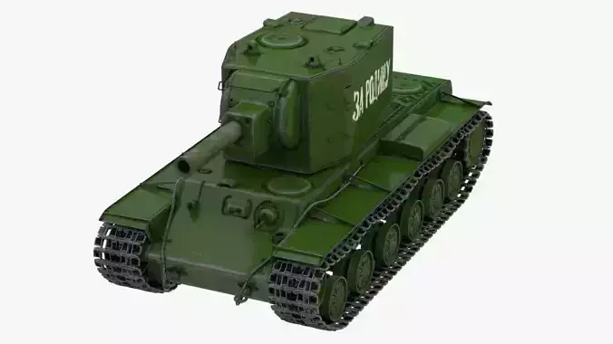 4K textures KV2 Russian Tank Low-poly 3D model