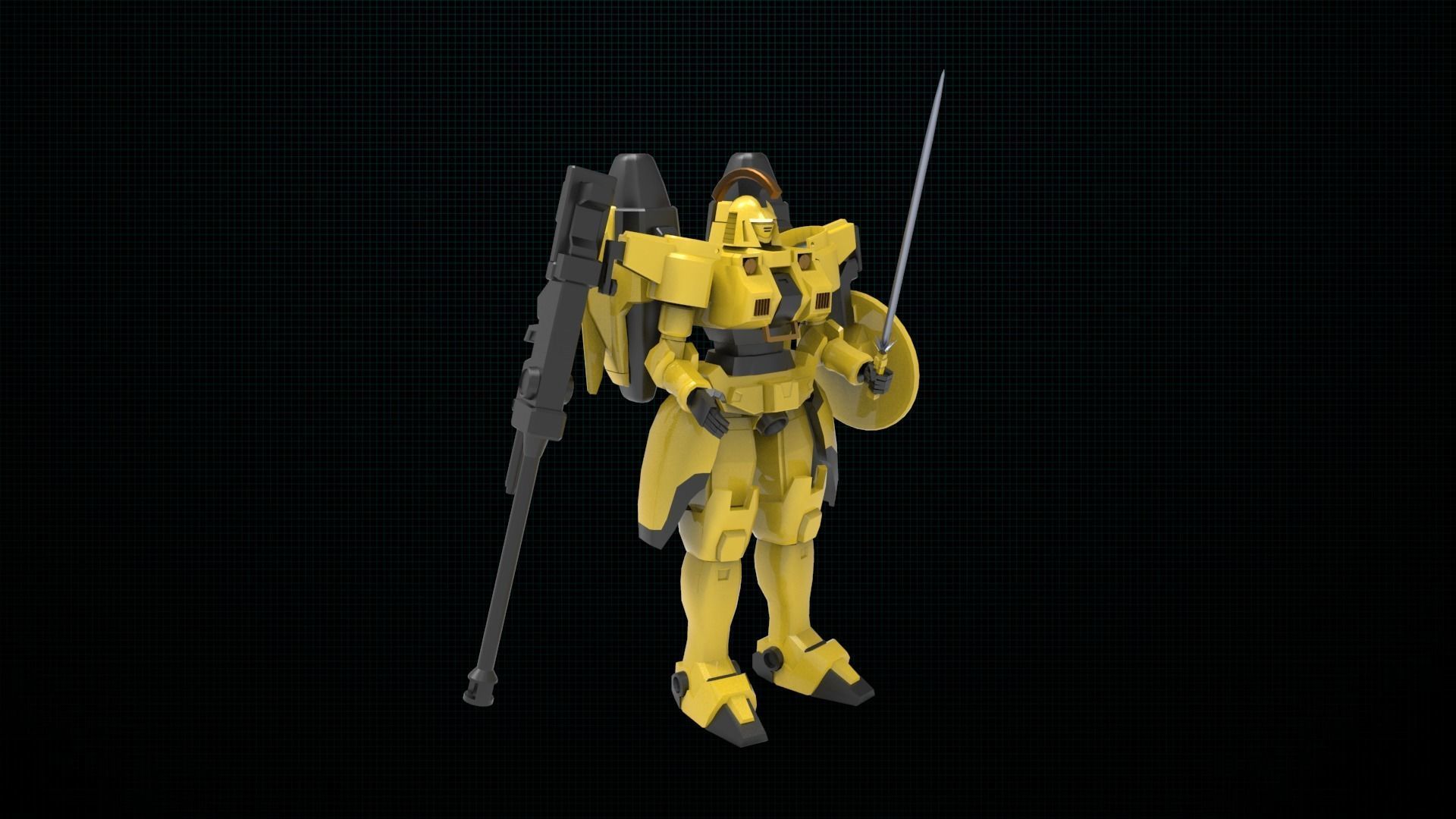 Gundam type A 3D print model_9