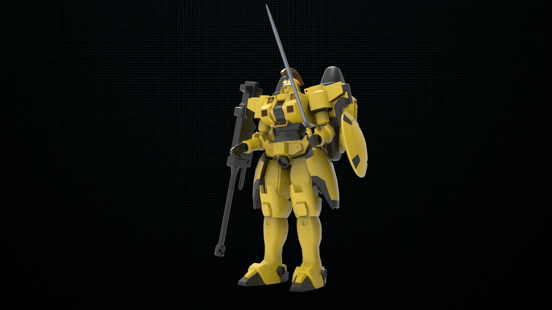 Gundam type A 3D print model_10