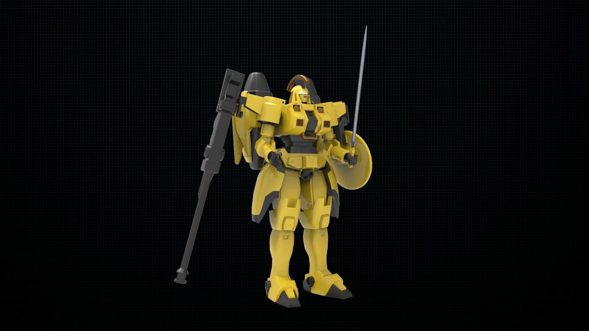 Gundam type A 3D print model_1