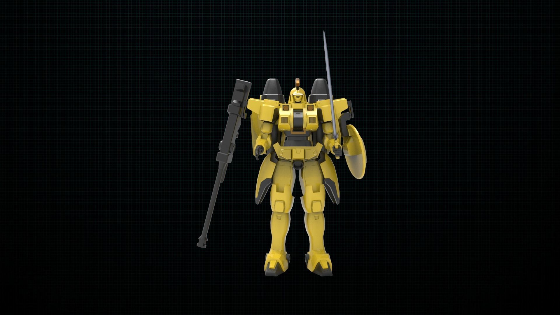 Gundam type A 3D print model_3