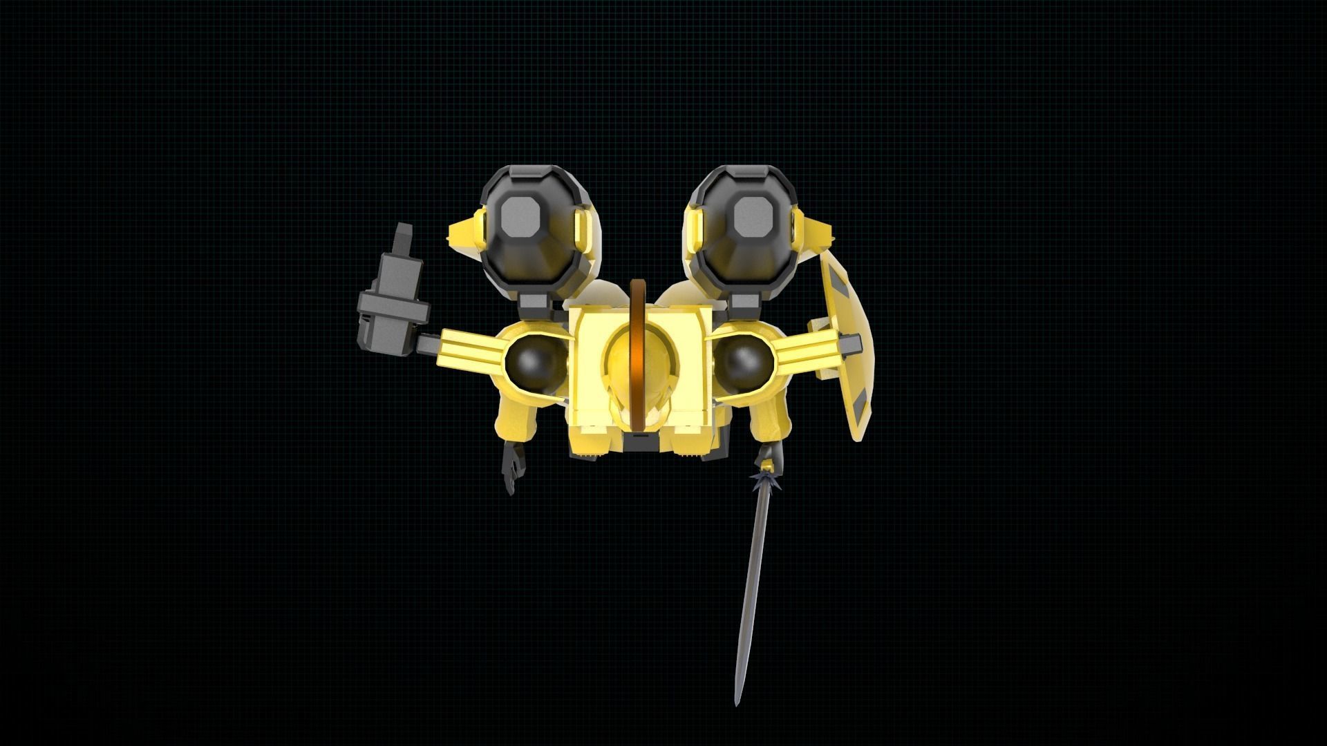 Gundam type A 3D print model_8