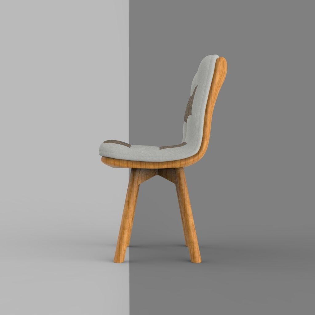 Wooden Chair Free 3D model_3