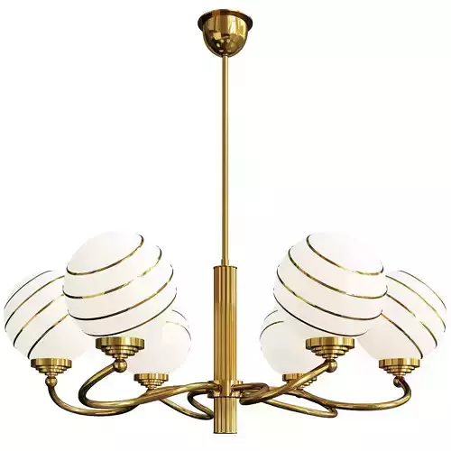 Murano Glass and Brass Chandelier