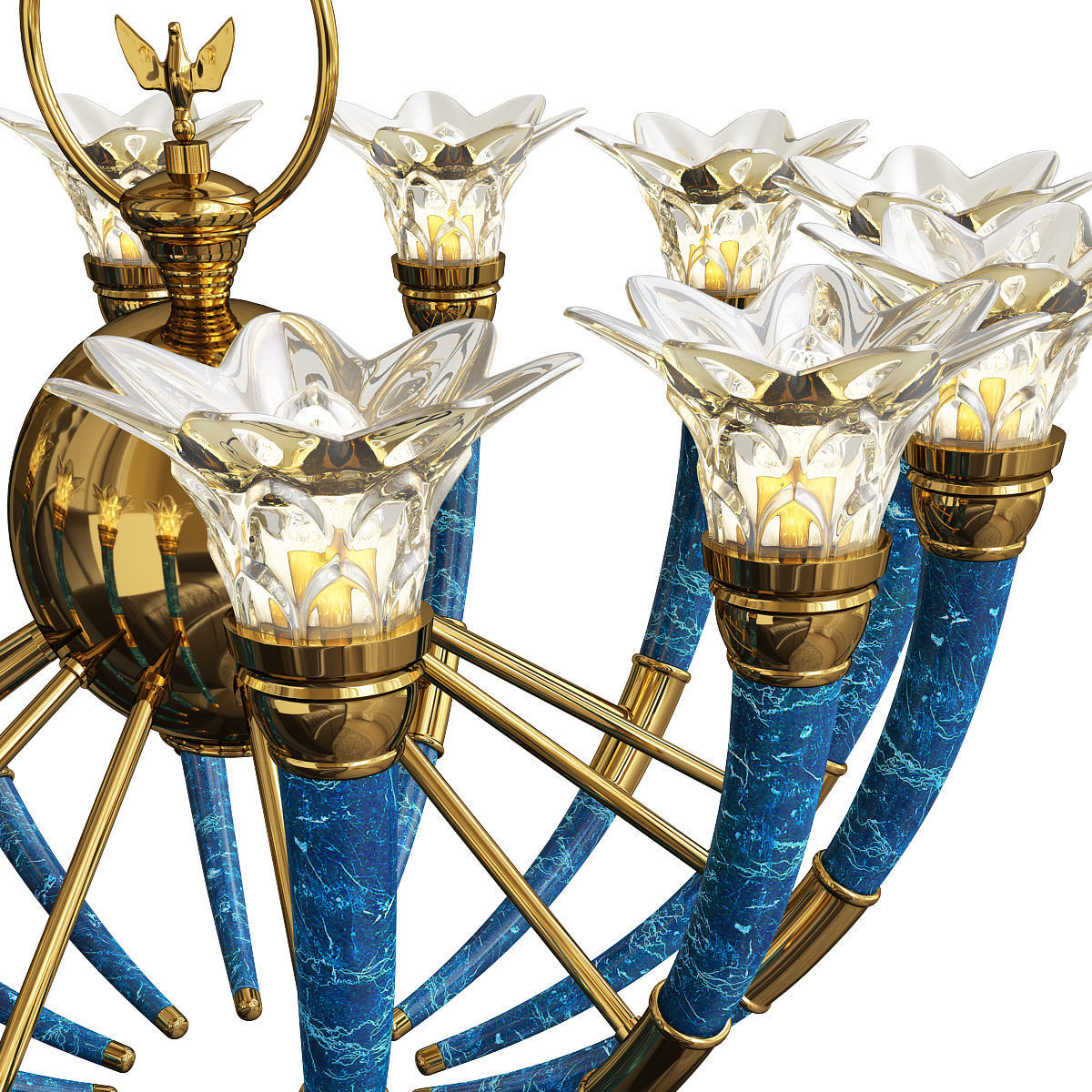 Murano Glass Torch Chandelier by Banci Firenz Low-poly 3D model_1