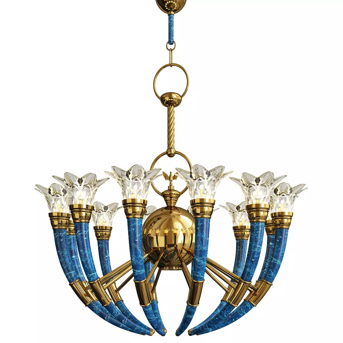 Murano Glass Torch Chandelier by Banci Firenz Low-poly 3D model_0