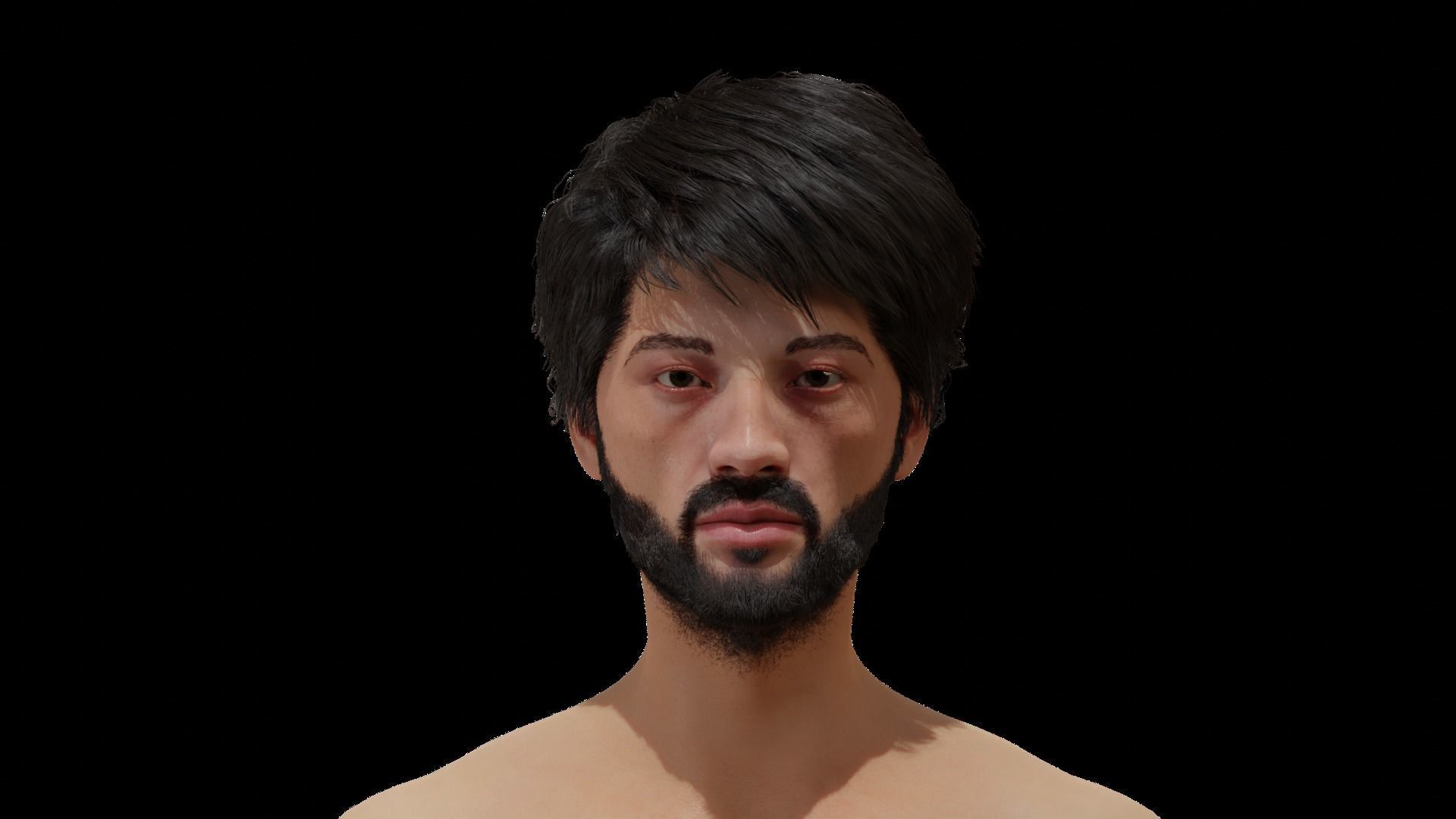 Hanzo japanese Realistic Rigged Blender Character model 3D model_2