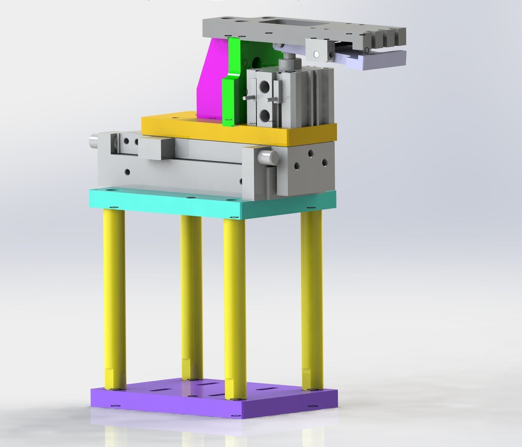 Clamping jaw mechanism Low-poly 3D model_3