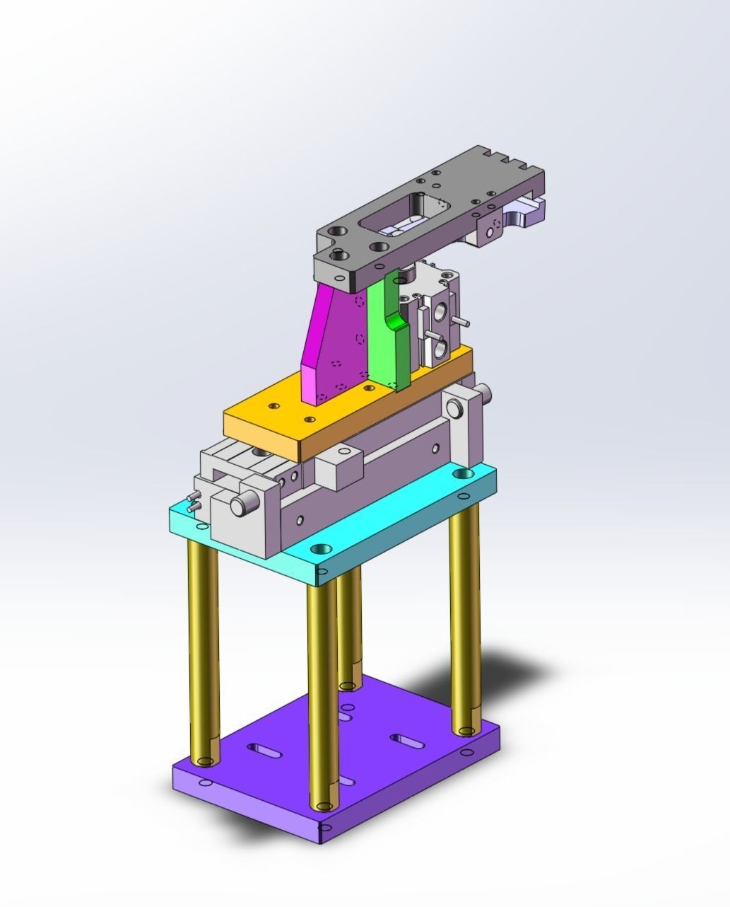 Clamping jaw mechanism Low-poly 3D model_6