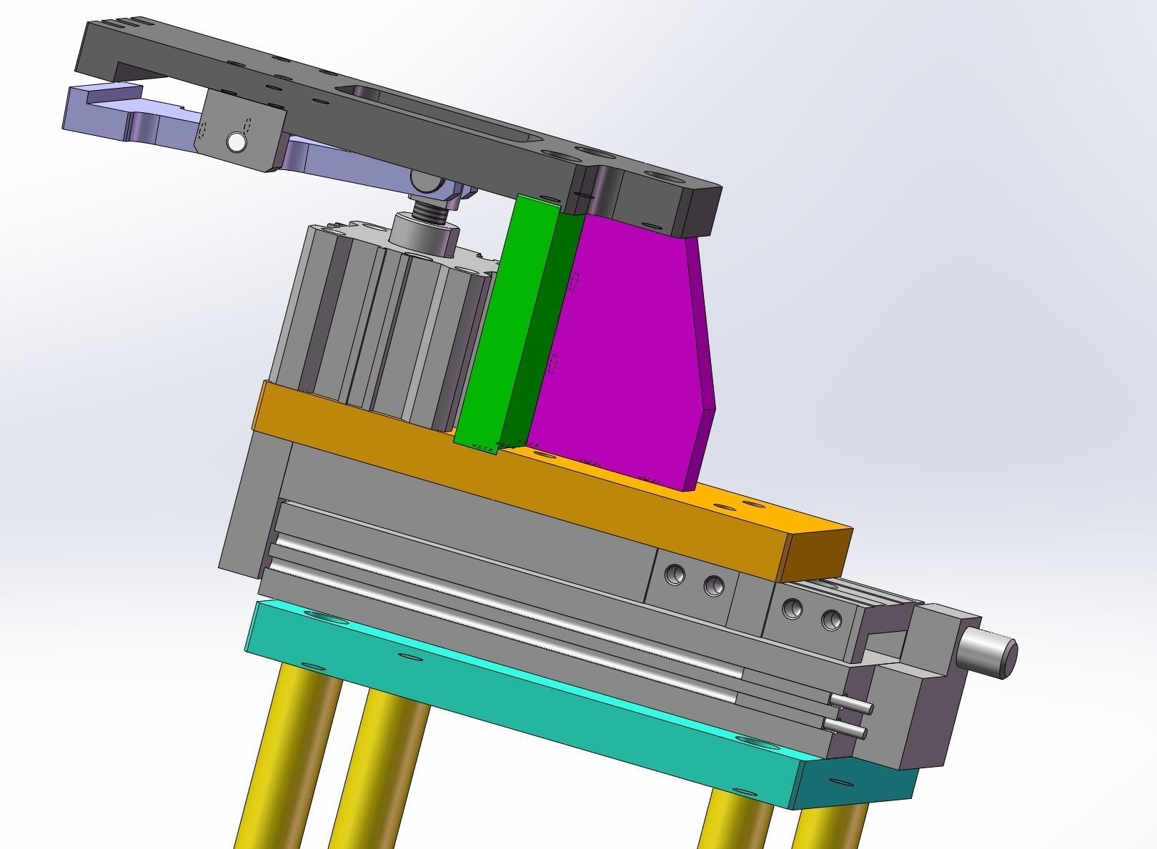 Clamping jaw mechanism Low-poly 3D model_5