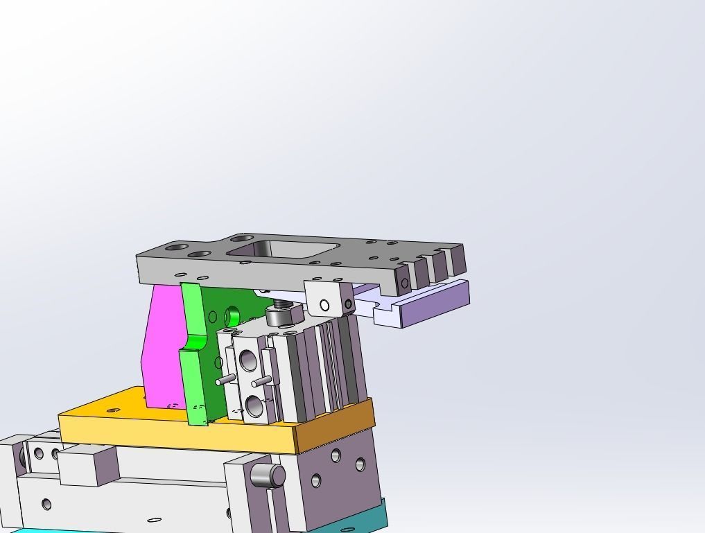 Clamping jaw mechanism Low-poly 3D model_4
