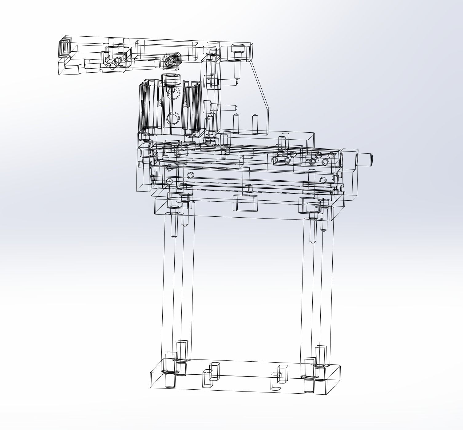 Clamping jaw mechanism Low-poly 3D model_2