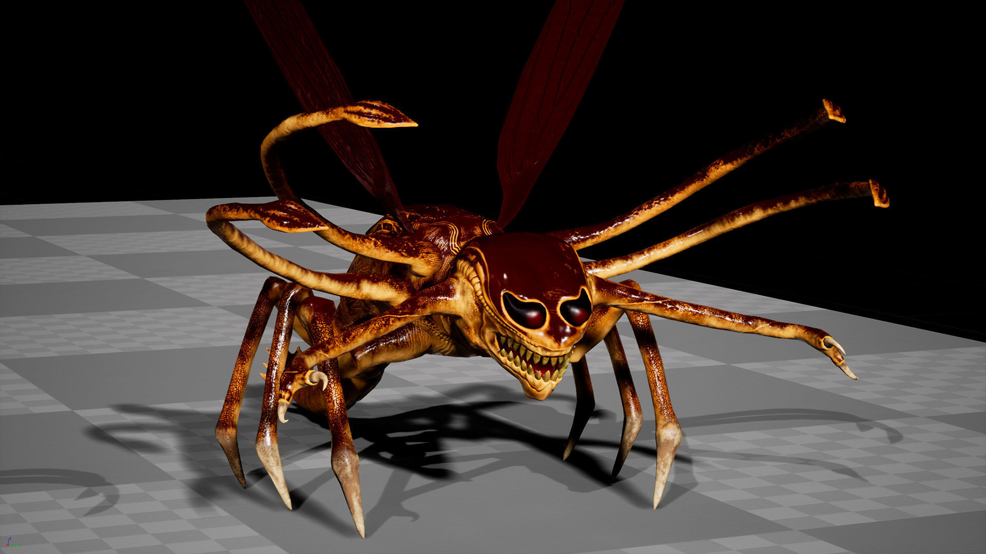 Bug 3 mosquito with eyes Low-poly 3D model_15