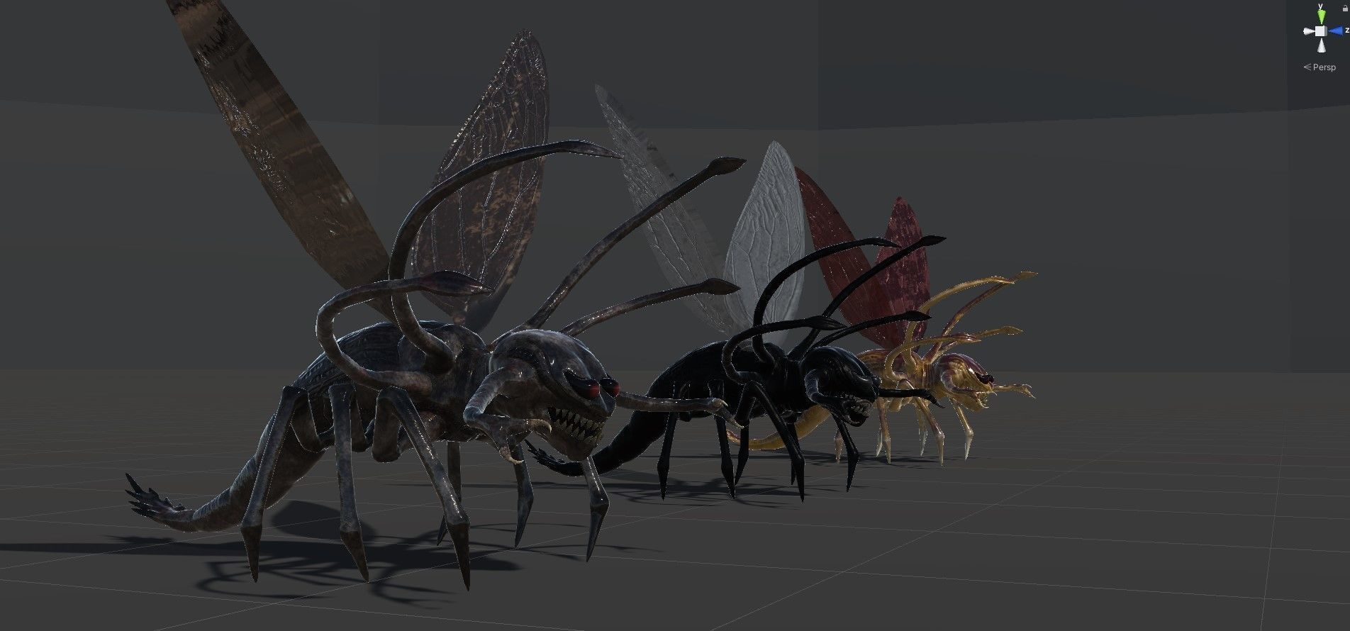 Bug 3 mosquito with eyes Low-poly 3D model_33