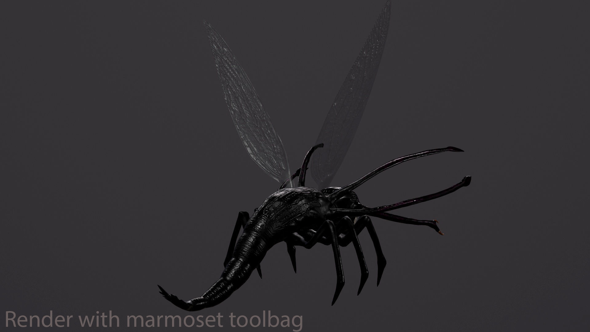 Bug 3 mosquito with eyes Low-poly 3D model_24