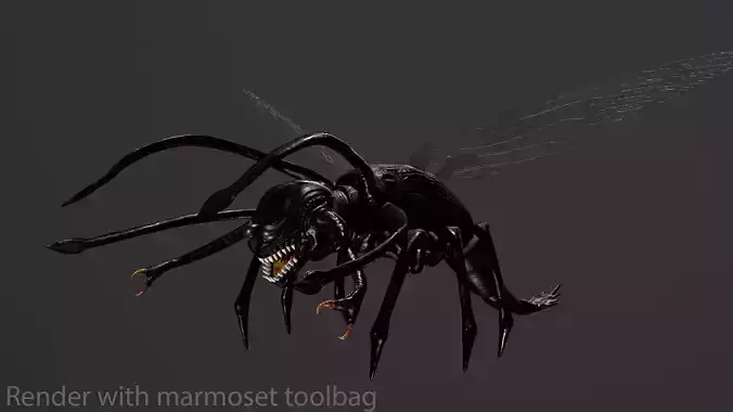 Bug 3 mosquito with eyes Low-poly 3D model