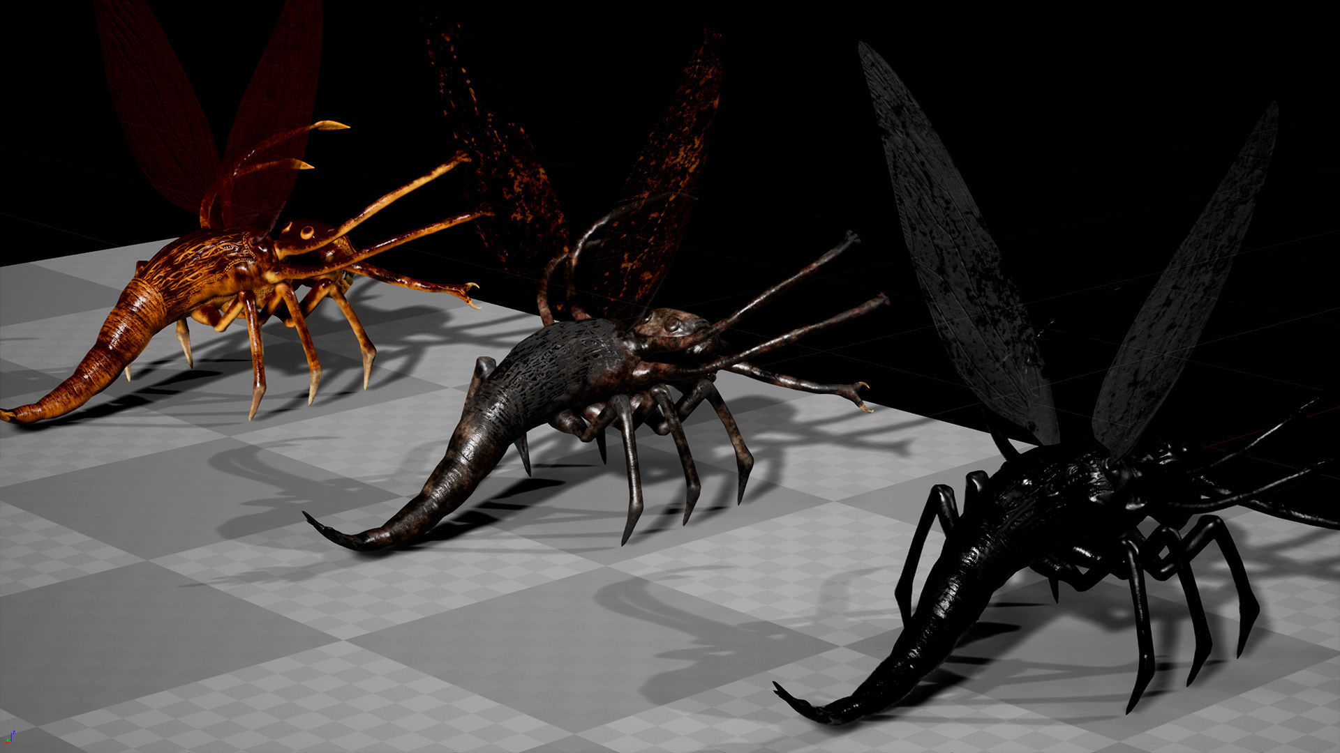 Bug 3 mosquito with eyes Low-poly 3D model_12