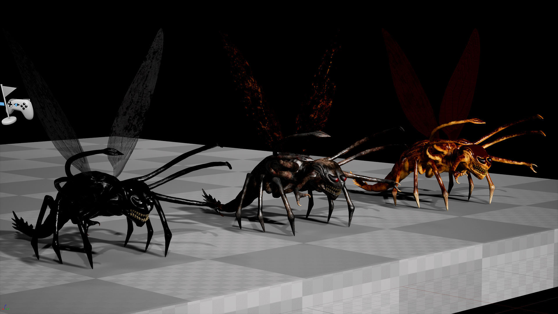 Bug 3 mosquito with eyes Low-poly 3D model_19