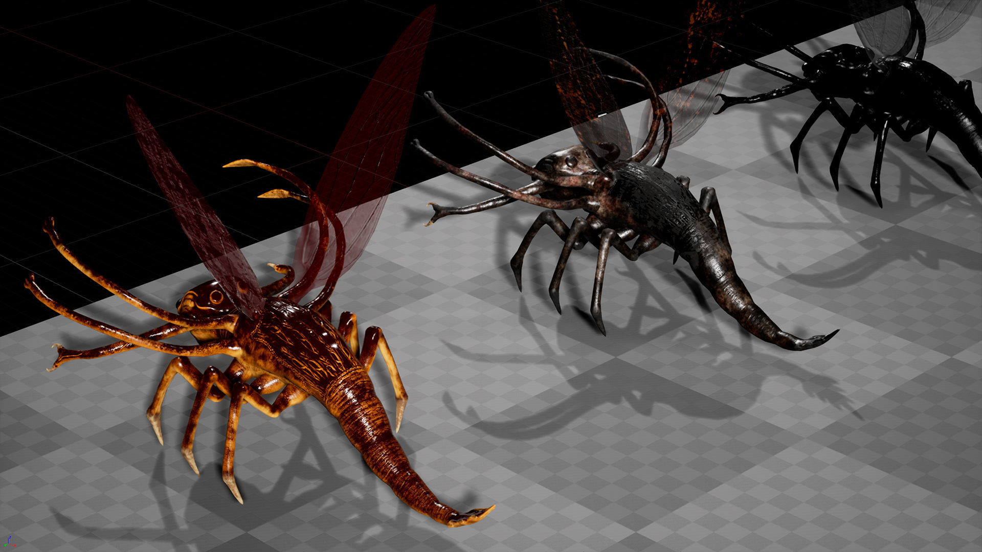 Bug 3 mosquito with eyes Low-poly 3D model_13