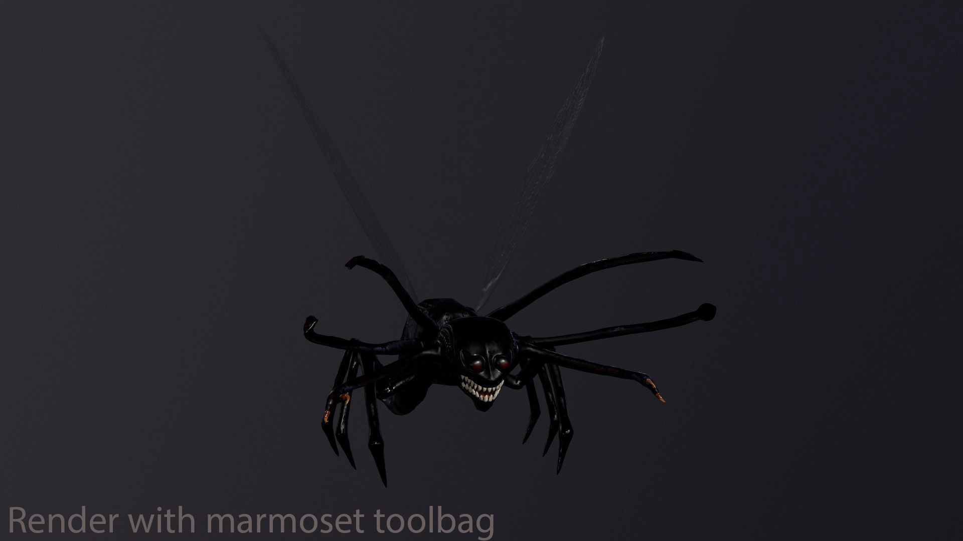 Bug 3 mosquito with eyes Low-poly 3D model_9