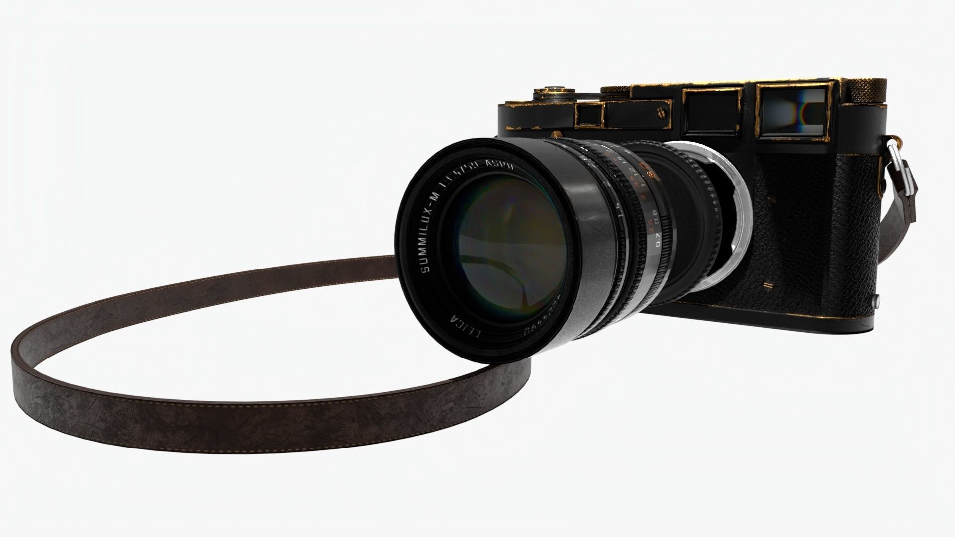 Vintage film camera Low-poly 3D model_5