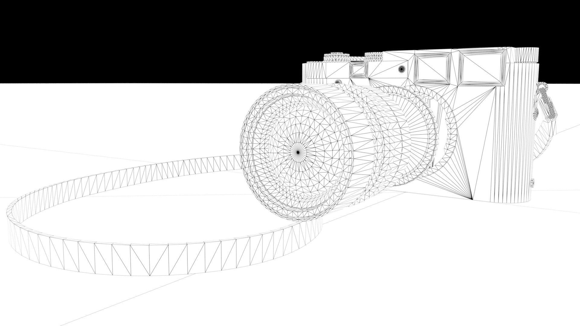 Vintage film camera Low-poly 3D model_7