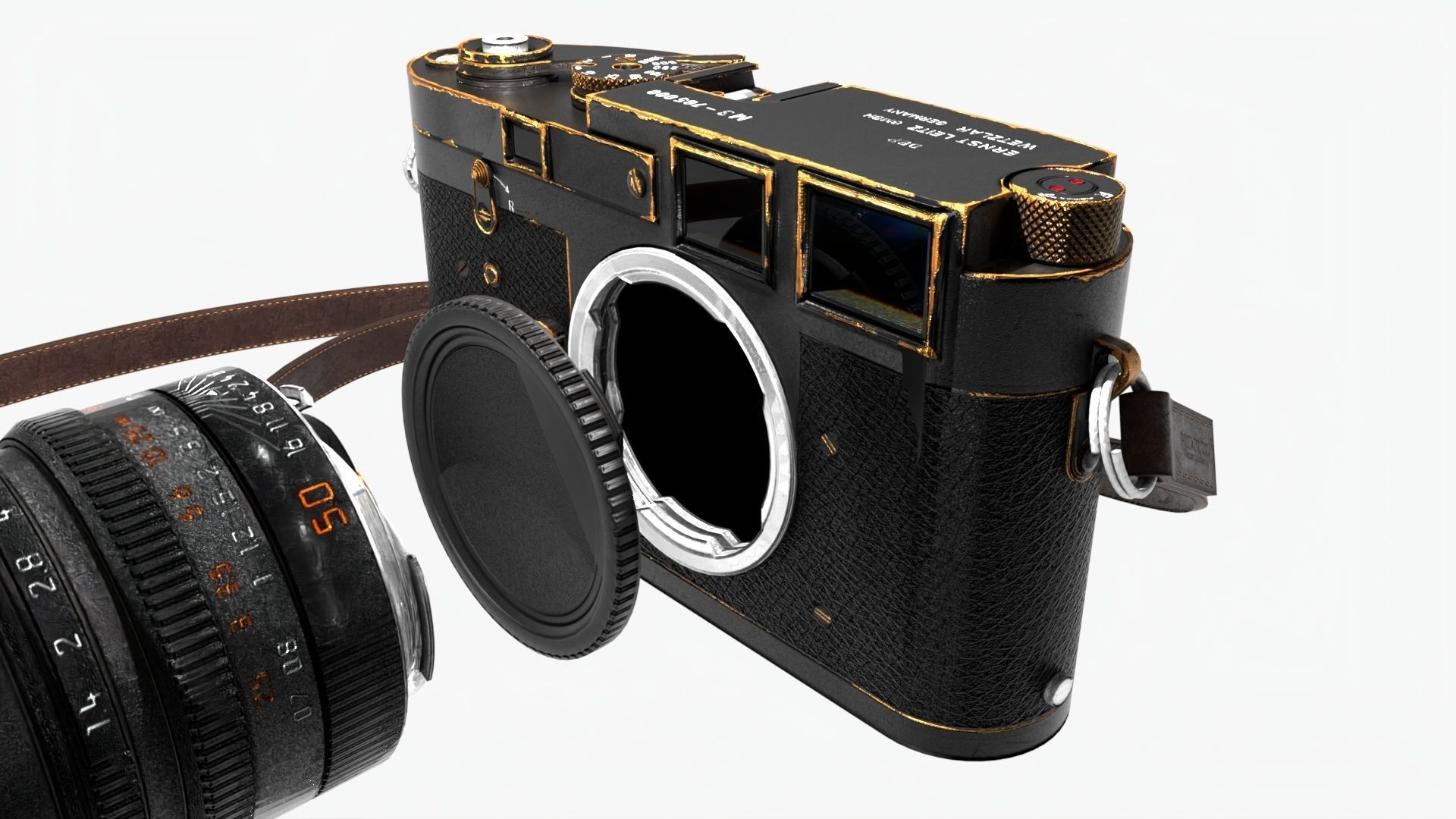 Vintage film camera Low-poly 3D model_3