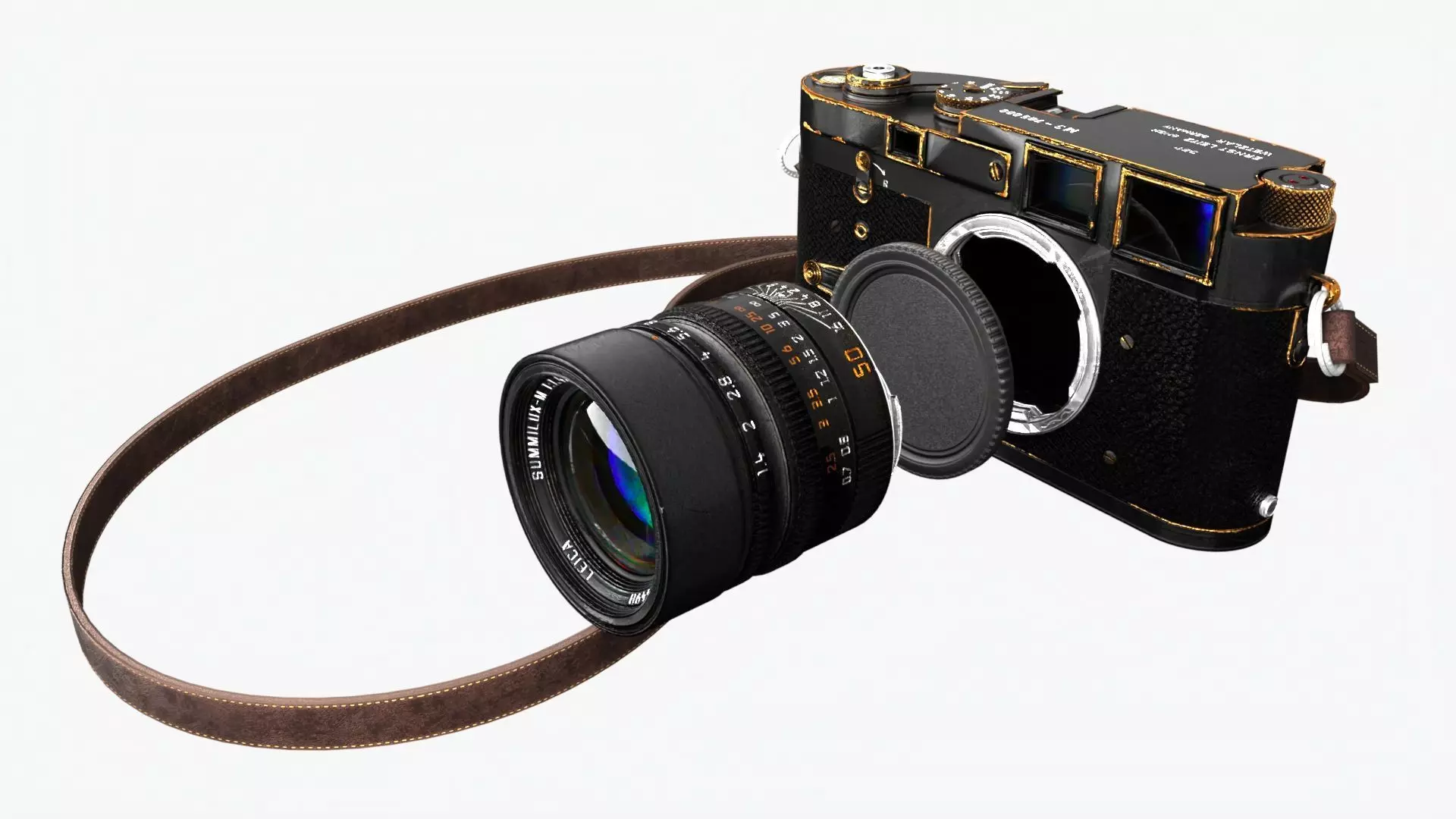 Vintage film camera Low-poly 3D model_0