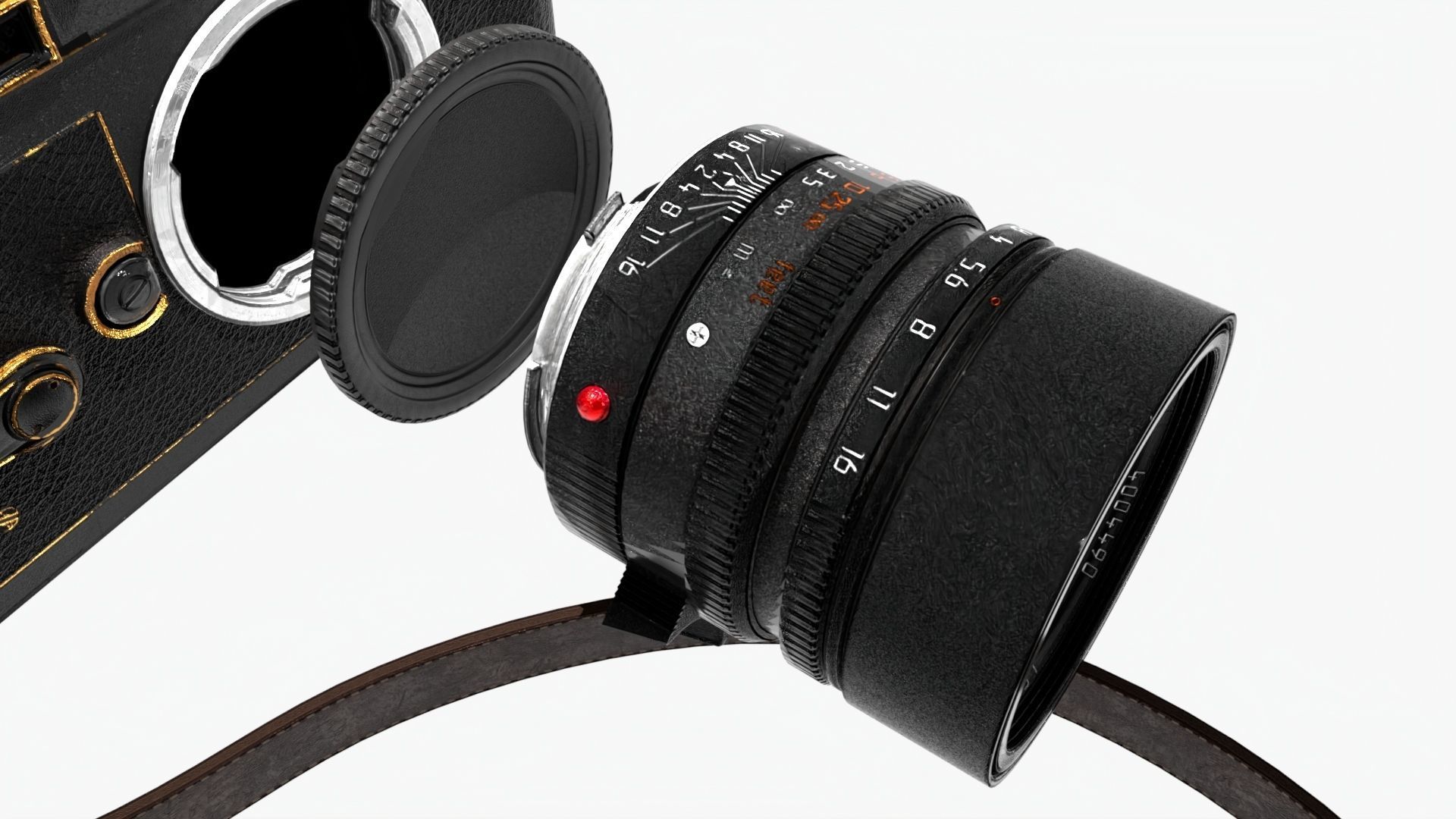 Vintage film camera Low-poly 3D model_4