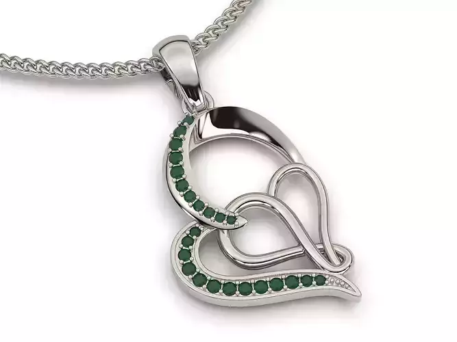 Heart pendant gold printable jewelry 3D model