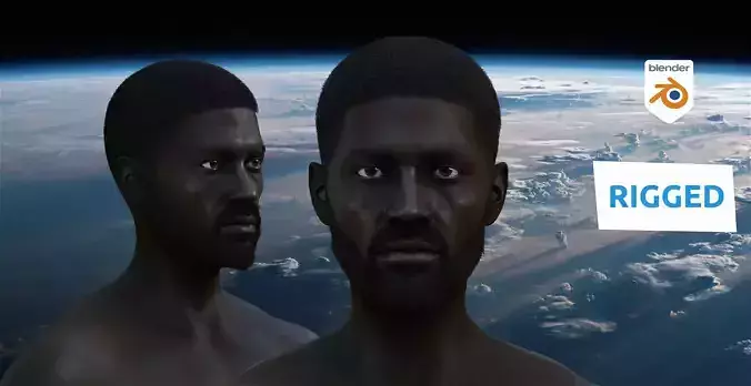 Vigo African Realistic Rigged Blender Character model