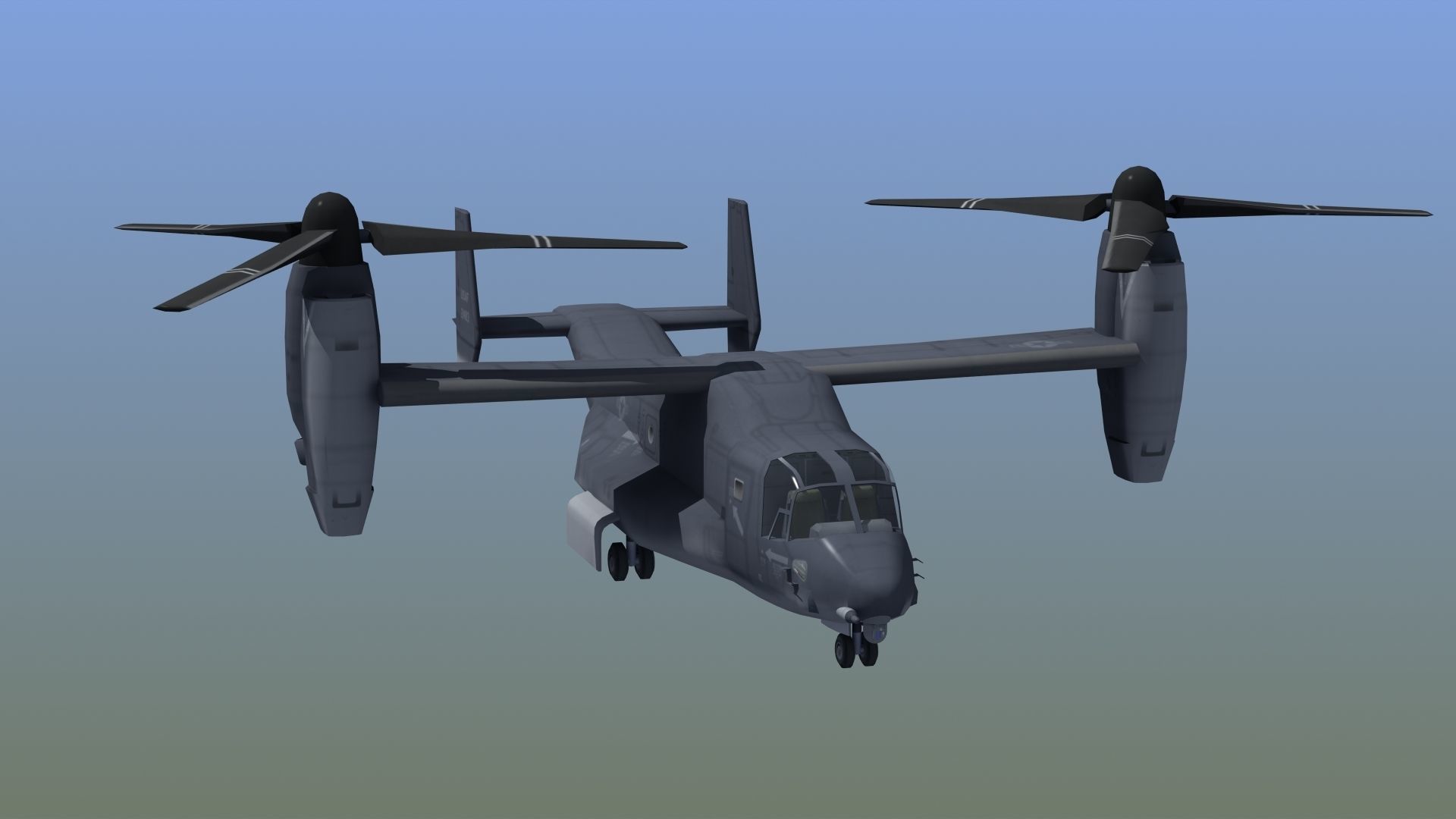 V22 Osprey Low-poly 3D model_13