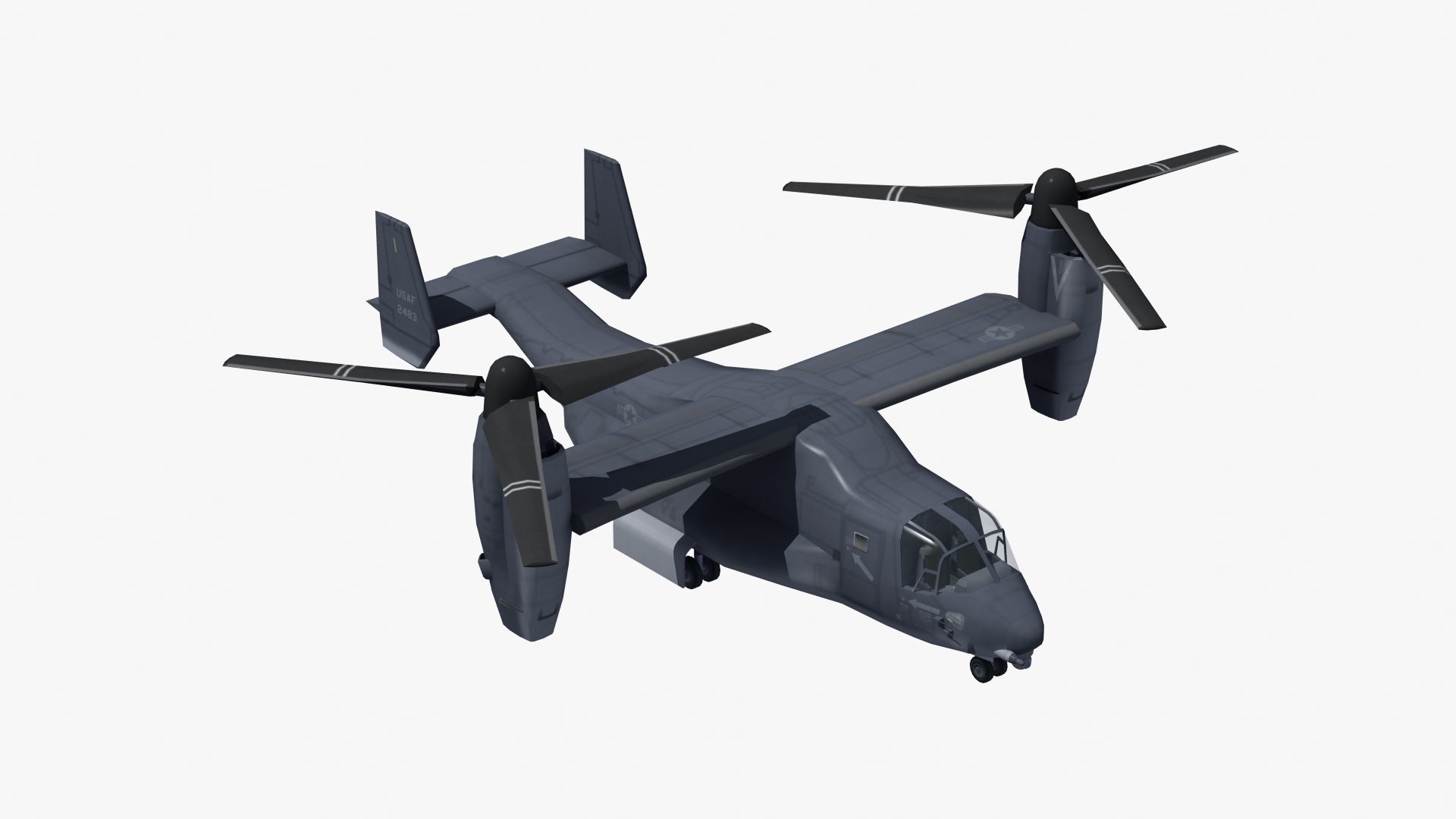 V22 Osprey Low-poly 3D model_19