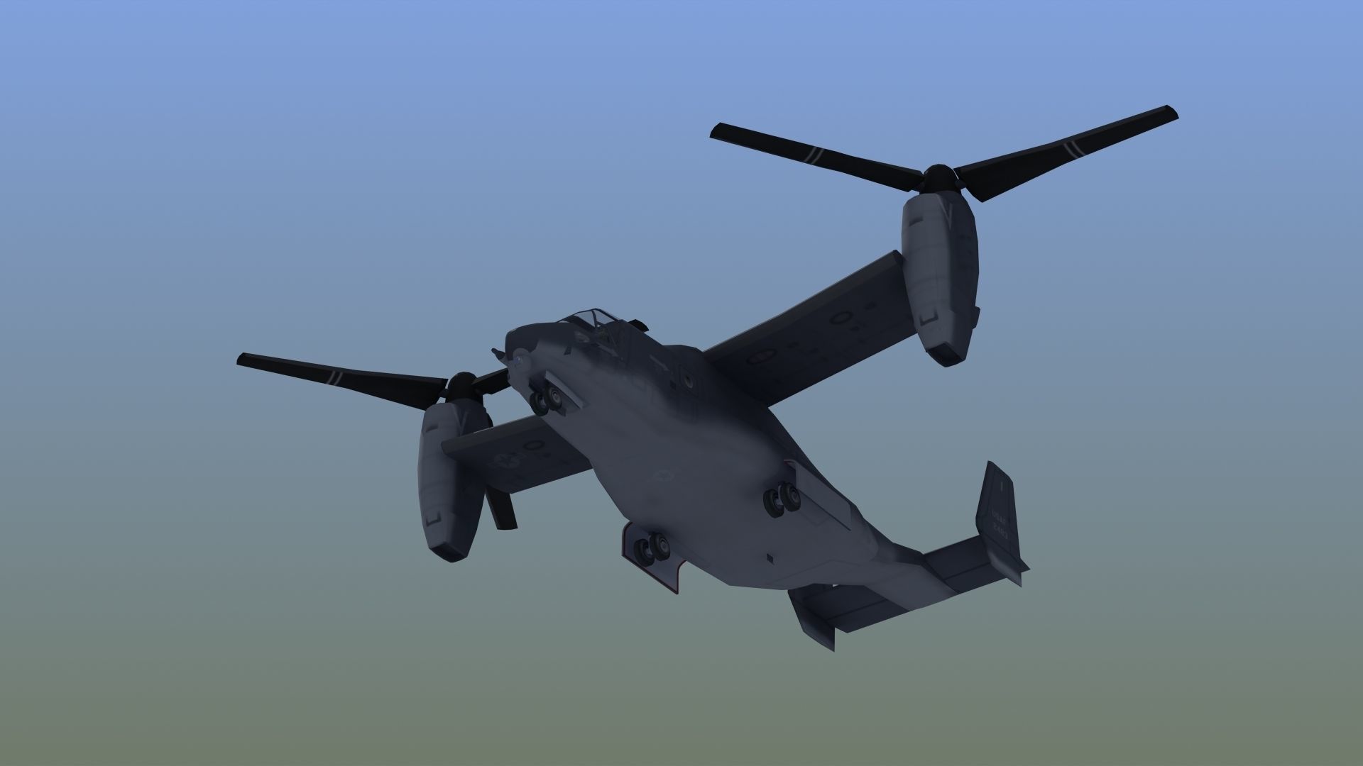 V22 Osprey Low-poly 3D model_16
