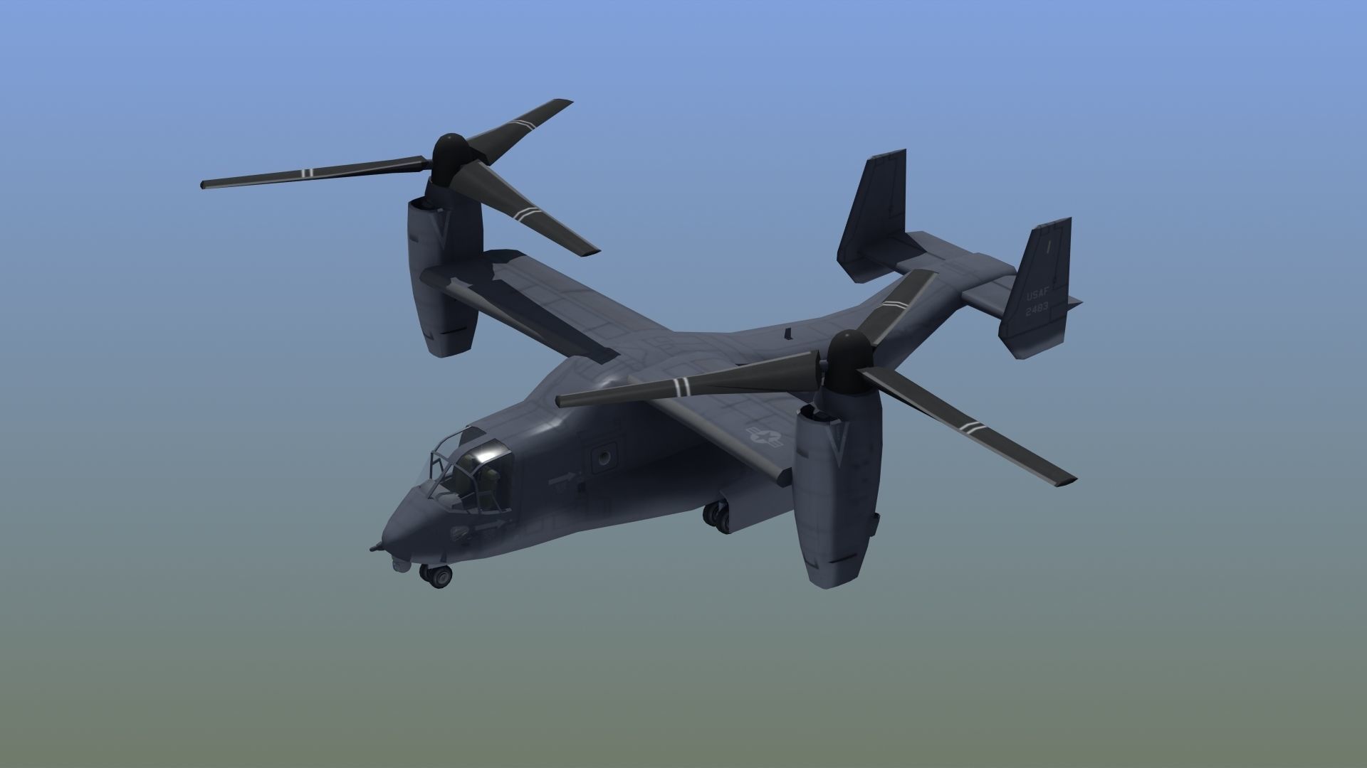 V22 Osprey Low-poly 3D model_2