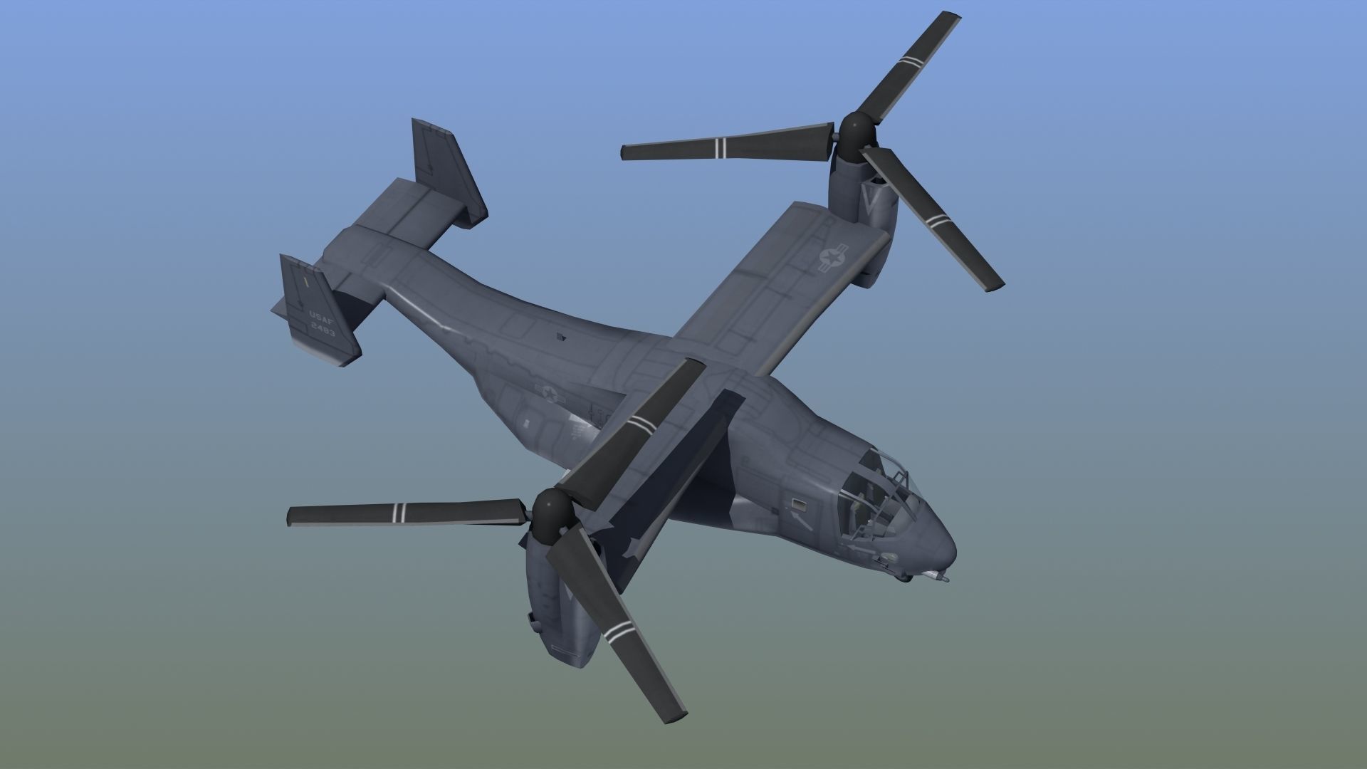 V22 Osprey Low-poly 3D model_8