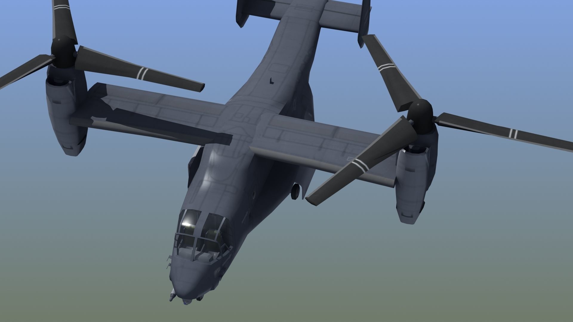 V22 Osprey Low-poly 3D model_7
