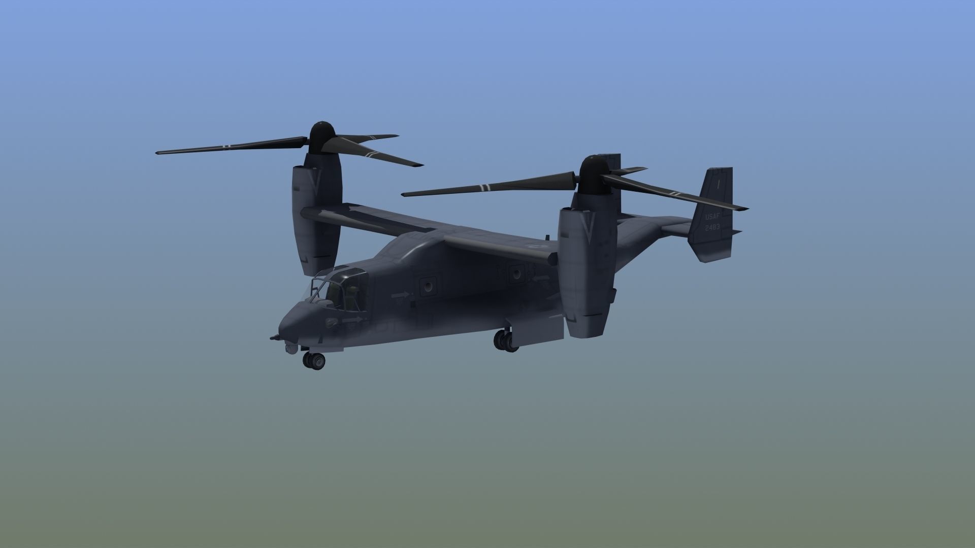 V22 Osprey Low-poly 3D model_6