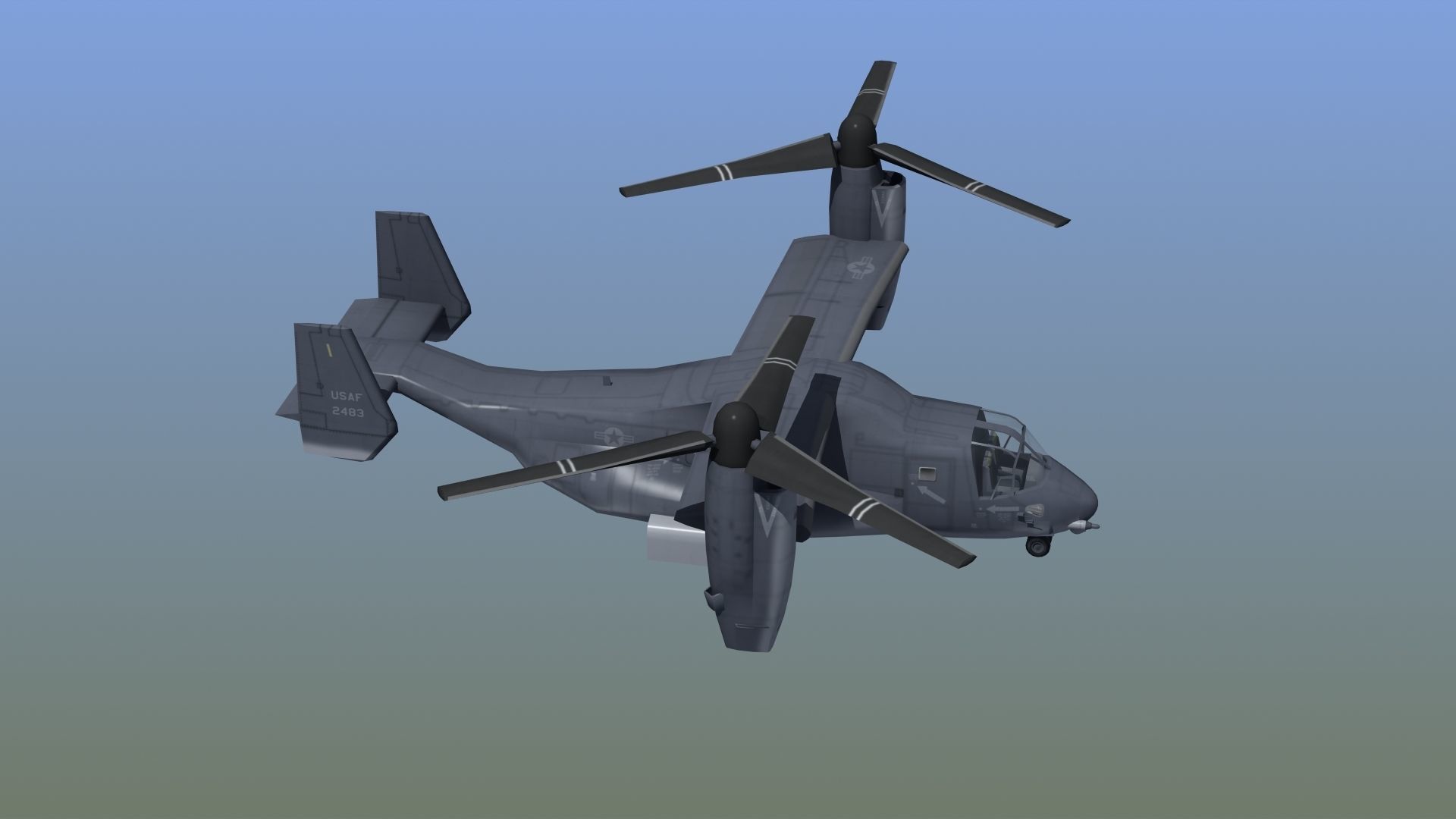 V22 Osprey Low-poly 3D model_10