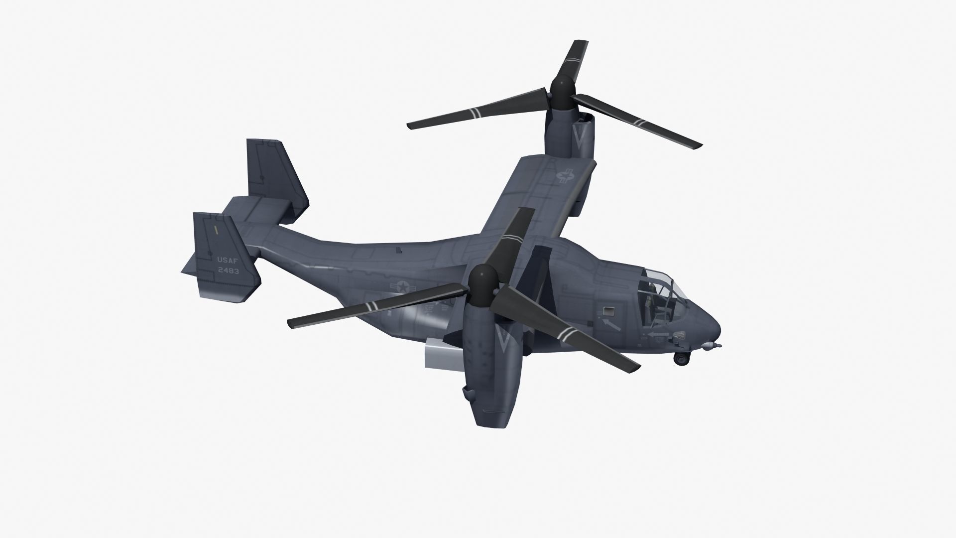 V22 Osprey Low-poly 3D model_29