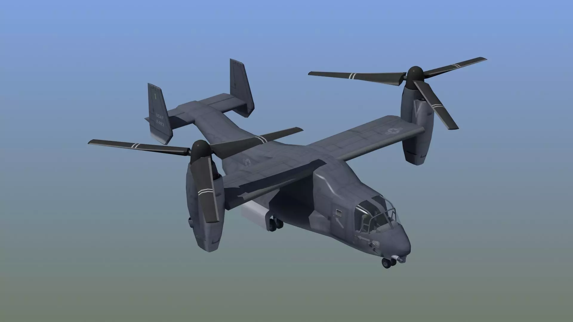 V22 Osprey Low-poly 3D model_0