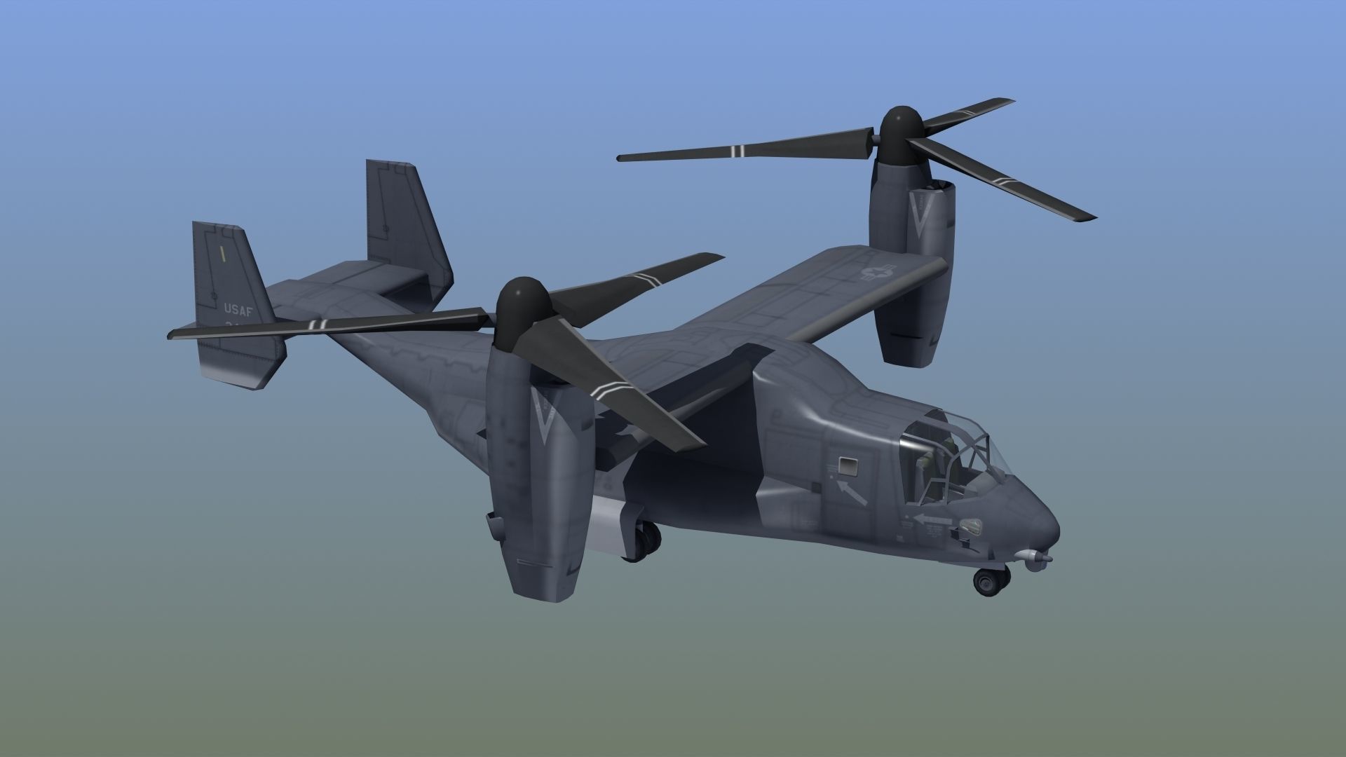 V22 Osprey Low-poly 3D model_11