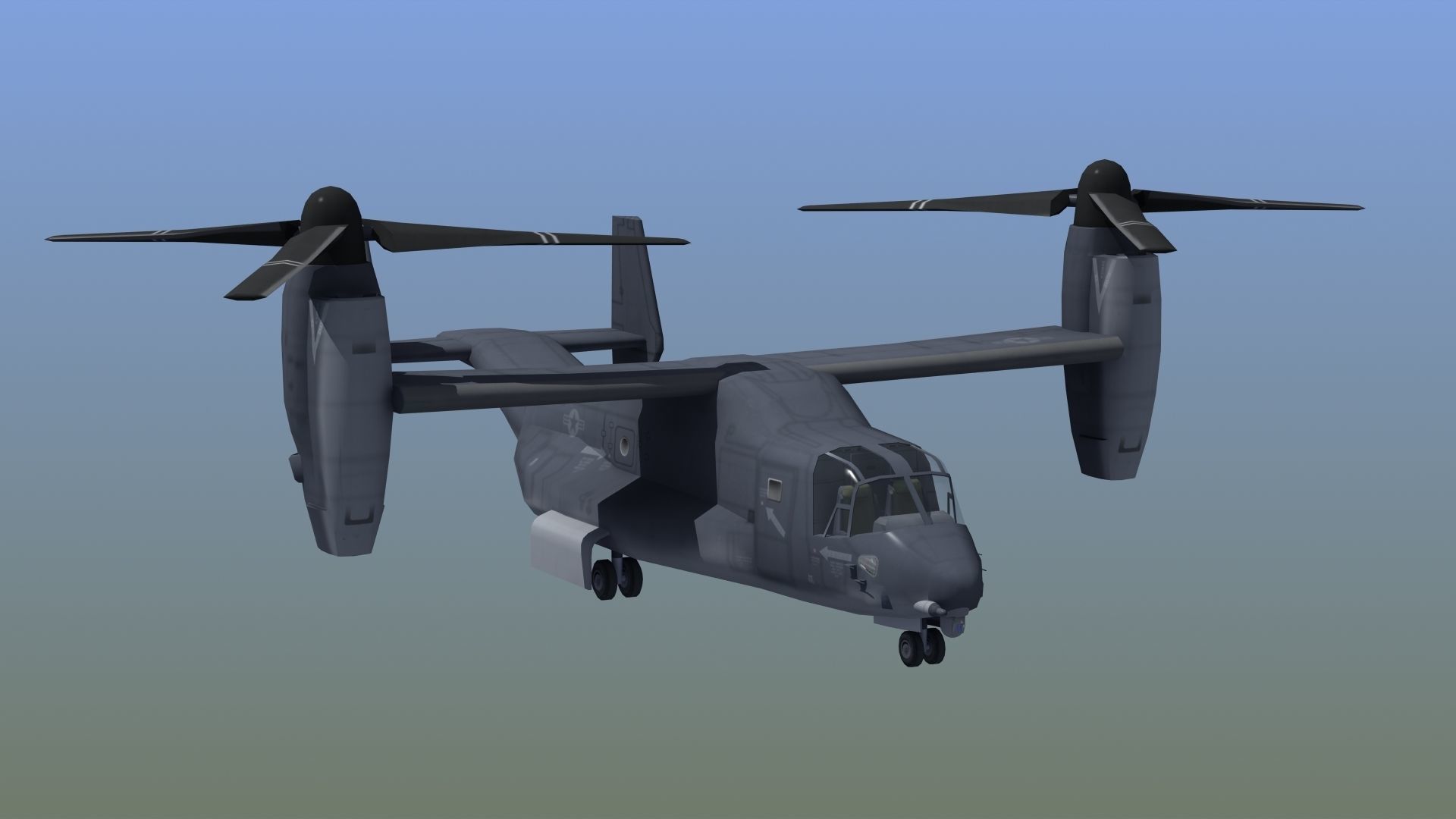 V22 Osprey Low-poly 3D model_12