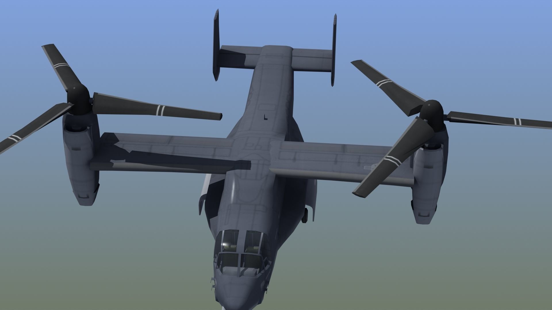 V22 Osprey Low-poly 3D model_1