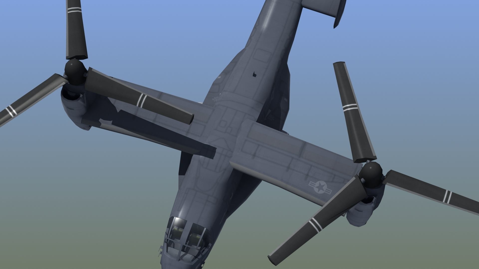 V22 Osprey Low-poly 3D model_3