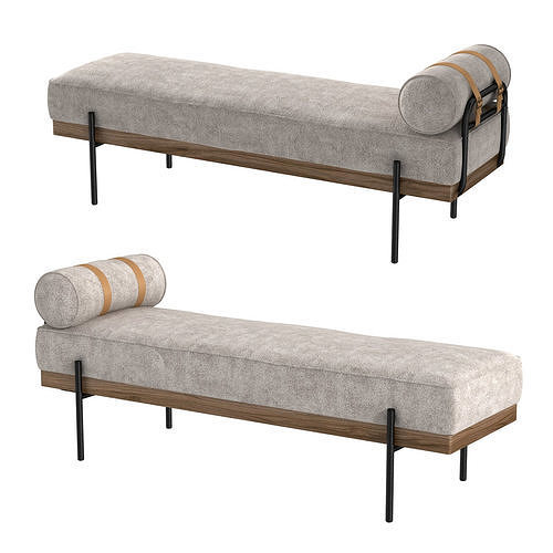 Four Hands Giorgio Accent Bench Zion Ash 3D model